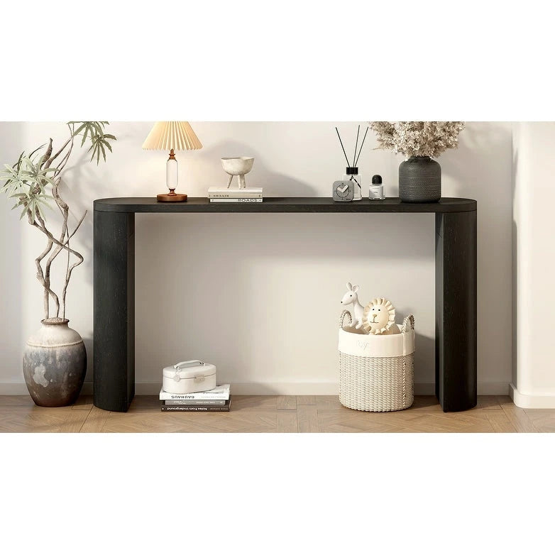 Simple Modern Style Multi-functional Use Porch Table with Semi-cylindrical Leg Design