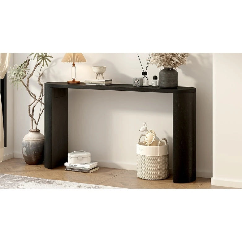 Simple Modern Style Multi-functional Use Porch Table with Semi-cylindrical Leg Design