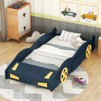Pine Race Car Bed with Wheels & Storage