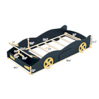 Pine Race Car Bed with Wheels & Storage