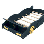 Pine Race Car Bed with Wheels & Storage
