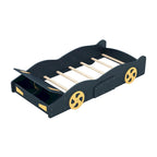 Pine Race Car Bed with Wheels & Storage