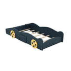 Pine Race Car Bed with Wheels & Storage