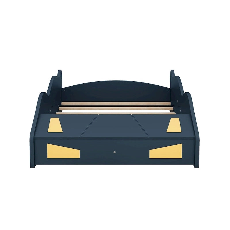Pine Race Car Bed with Wheels & Storage