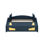 Pine Race Car Bed with Wheels & Storage