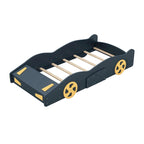 Pine Race Car Bed with Wheels & Storage