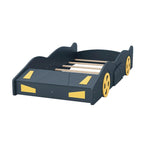 Pine Race Car Bed with Wheels & Storage