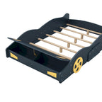 Pine Race Car Bed with Wheels & Storage