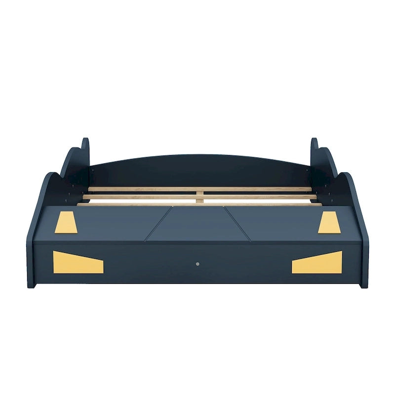 Pine Race Car Bed with Wheels & Storage