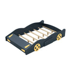 Pine Race Car Bed with Wheels & Storage