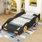 Pine Race Car Bed with Wheels & Storage