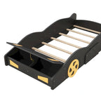 Pine Race Car Bed with Wheels & Storage