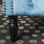 Velvet Club Chair – Tufted Arms, Nailhead Trim & Birch Wood Legs