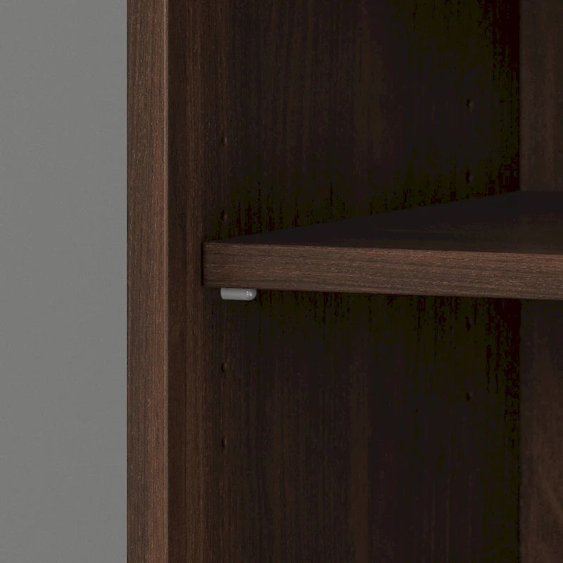 Tall 5-Shelf Bookcase with Cabinet Doors – Adjustable Shelves, Wall Anchor