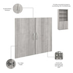 Tall 5-Shelf Bookcase with Cabinet Doors – Adjustable Shelves, Wall Anchor
