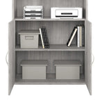 Tall 5-Shelf Bookcase with Cabinet Doors – Adjustable Shelves, Wall Anchor