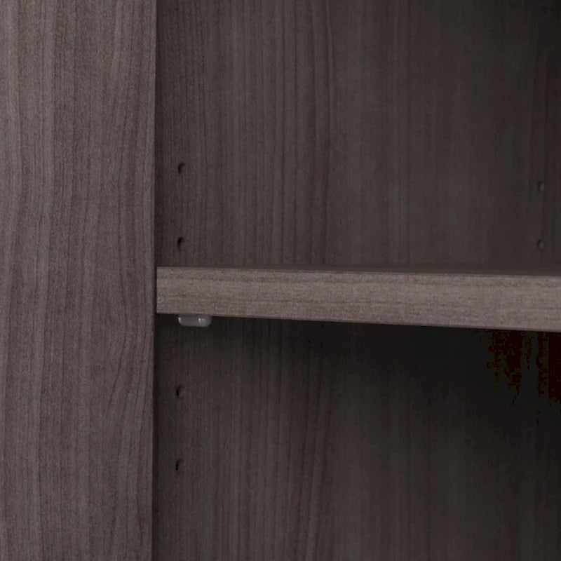 Tall 5-Shelf Bookcase with Cabinet Doors – Adjustable Shelves, Wall Anchor