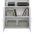 Tall 5-Shelf Bookcase with Cabinet Doors – Adjustable Shelves, Wall Anchor