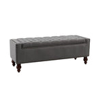 Classic Button-Tufted Flip-Top Storage Bench with Copper Nailhead Trims