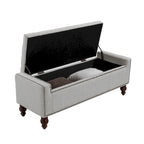 Classic Button-Tufted Flip-Top Storage Bench with Copper Nailhead Trims