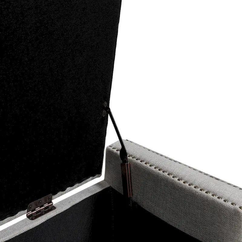Classic Button-Tufted Flip-Top Storage Bench with Copper Nailhead Trims
