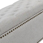 Classic Button-Tufted Flip-Top Storage Bench with Copper Nailhead Trims