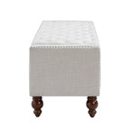 Classic Button-Tufted Flip-Top Storage Bench with Copper Nailhead Trims
