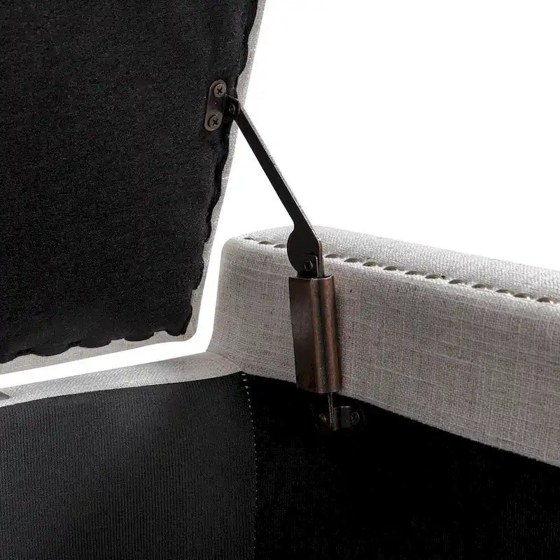 Classic Button-Tufted Flip-Top Storage Bench with Copper Nailhead Trims