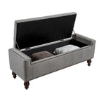 Classic Button-Tufted Flip-Top Storage Bench with Copper Nailhead Trims