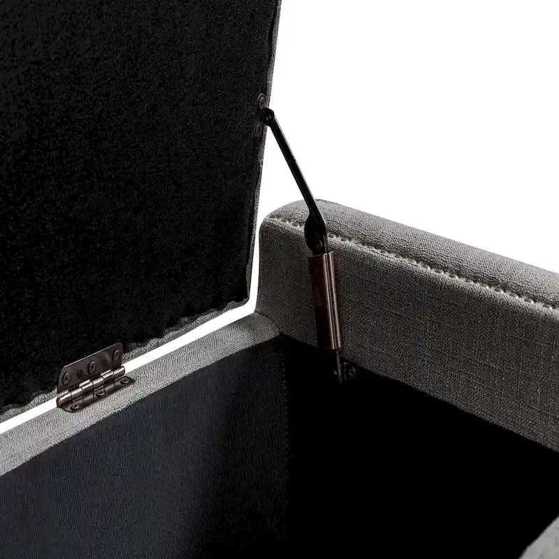 Classic Button-Tufted Flip-Top Storage Bench with Copper Nailhead Trims