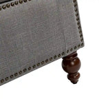 Classic Button-Tufted Flip-Top Storage Bench with Copper Nailhead Trims