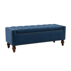 Classic Button-Tufted Flip-Top Storage Bench with Copper Nailhead Trims