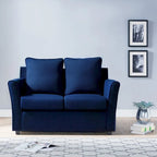 Contemporary Upholstered Flared-Arm Loveseat – Pocket Coil, Solid Wood Frame