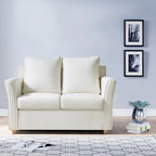 Contemporary Upholstered Flared-Arm Loveseat – Pocket Coil, Solid Wood Frame