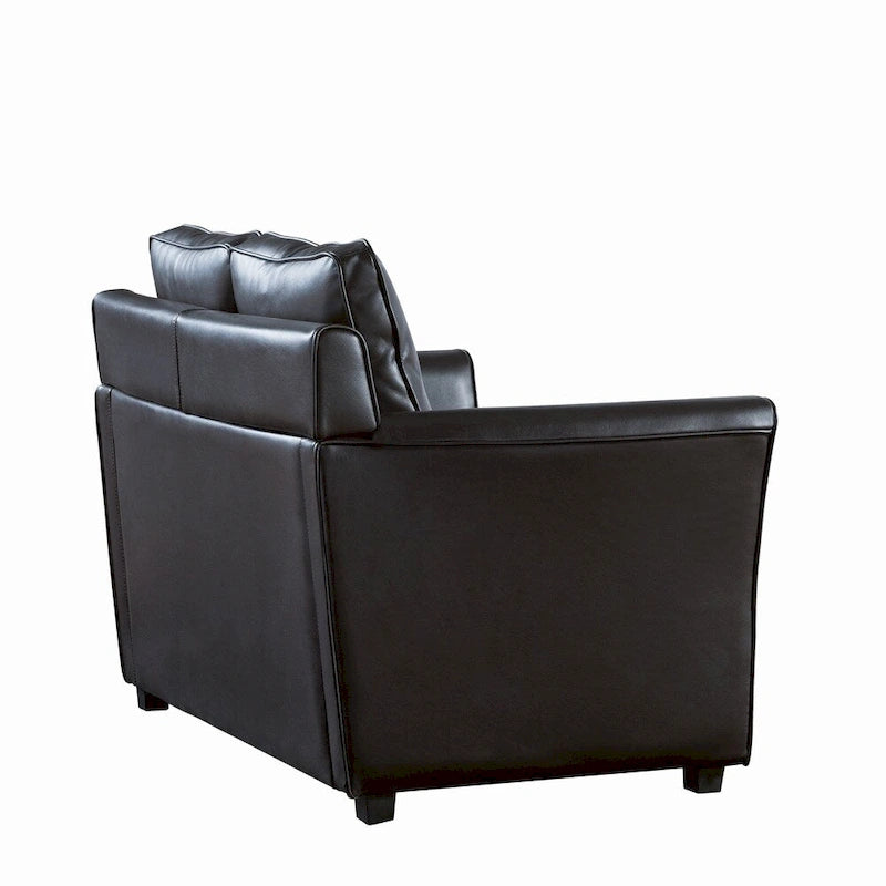Contemporary Upholstered Flared-Arm Loveseat – Pocket Coil, Solid Wood Frame