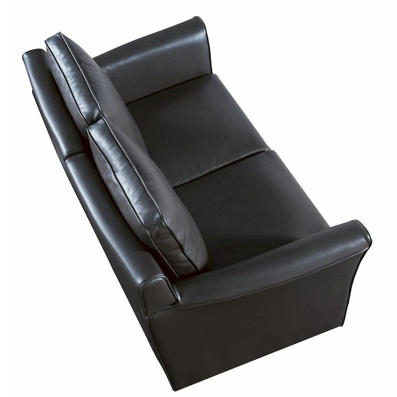 Contemporary Upholstered Flared-Arm Loveseat – Pocket Coil, Solid Wood Frame