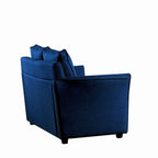 Contemporary Upholstered Flared-Arm Loveseat – Pocket Coil, Solid Wood Frame