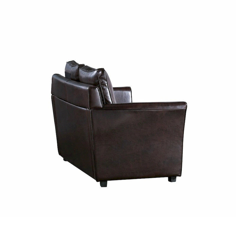 Contemporary Upholstered Flared-Arm Loveseat – Pocket Coil, Solid Wood Frame