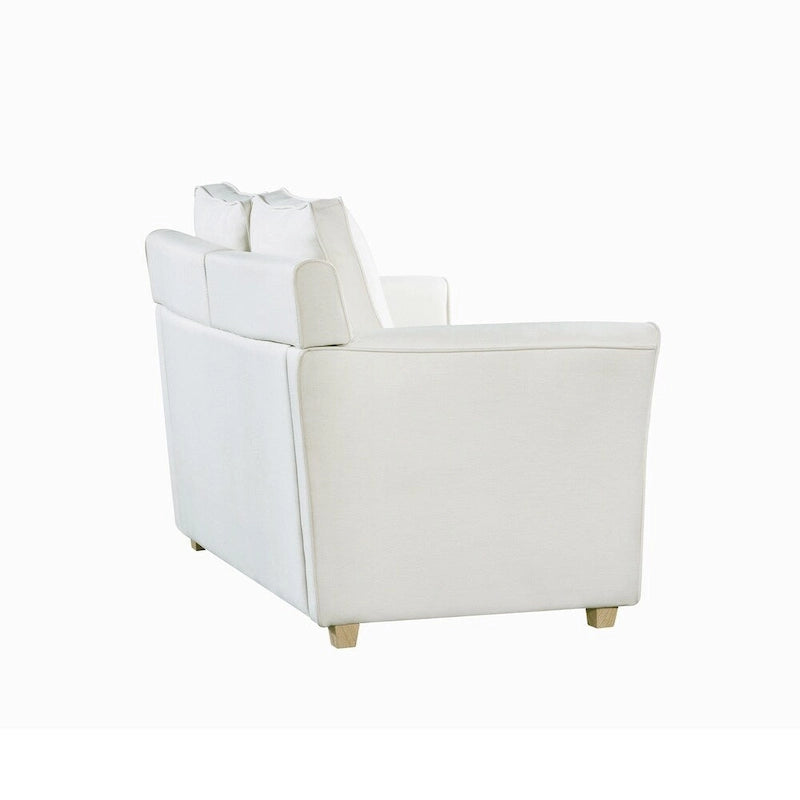 Contemporary Upholstered Flared-Arm Loveseat – Pocket Coil, Solid Wood Frame