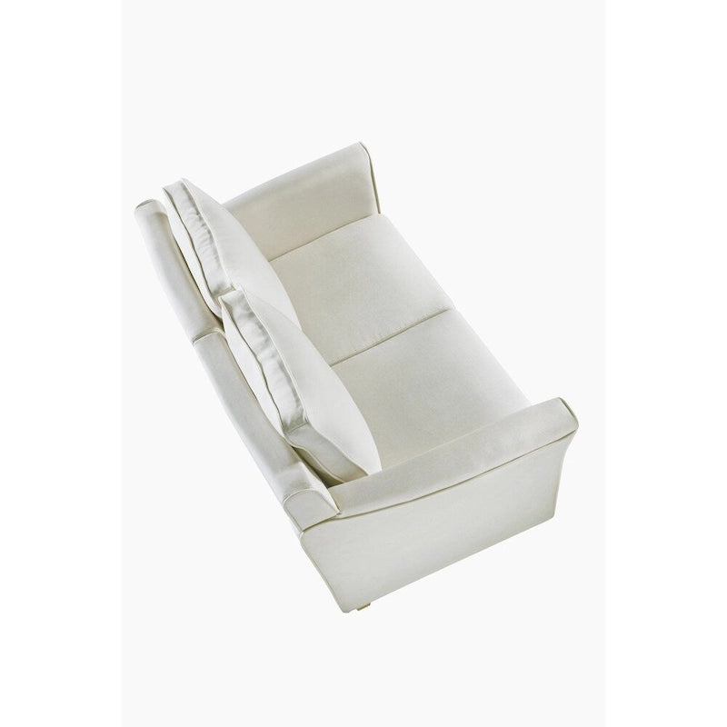Contemporary Upholstered Flared-Arm Loveseat – Pocket Coil, Solid Wood Frame