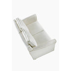 Contemporary Upholstered Flared-Arm Loveseat – Pocket Coil, Solid Wood Frame