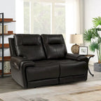Top Grain Leather Power Reclining Loveseat – USB Charging, Adjustable Headrest & Lumbar