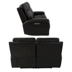 Top Grain Leather Power Reclining Loveseat – USB Charging, Adjustable Headrest & Lumbar