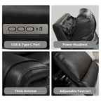 Top Grain Leather Power Reclining Loveseat – USB Charging, Adjustable Headrest & Lumbar