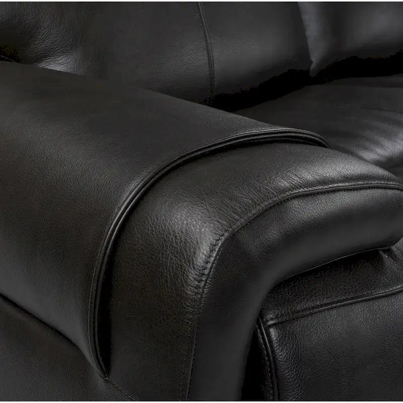 Top Grain Leather Power Reclining Loveseat – USB Charging, Adjustable Headrest & Lumbar