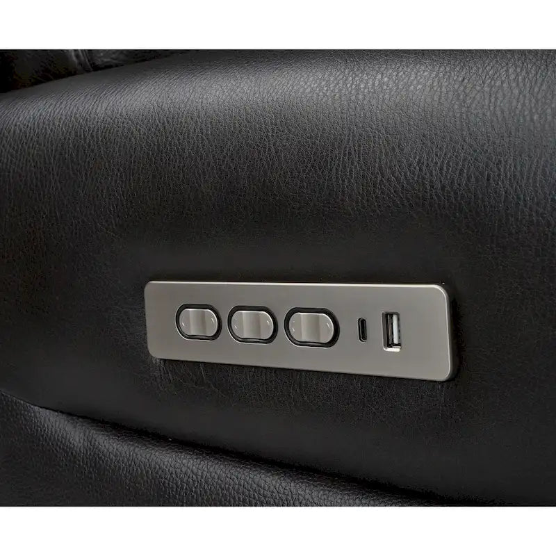 Top Grain Leather Power Reclining Loveseat – USB Charging, Adjustable Headrest & Lumbar