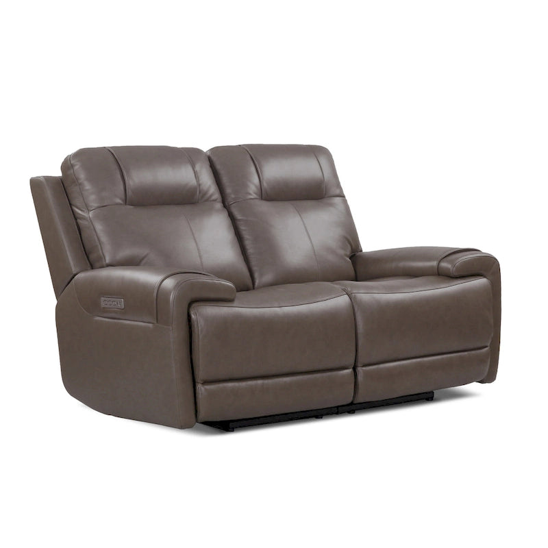 Top Grain Leather Power Reclining Loveseat – USB Charging, Adjustable Headrest & Lumbar