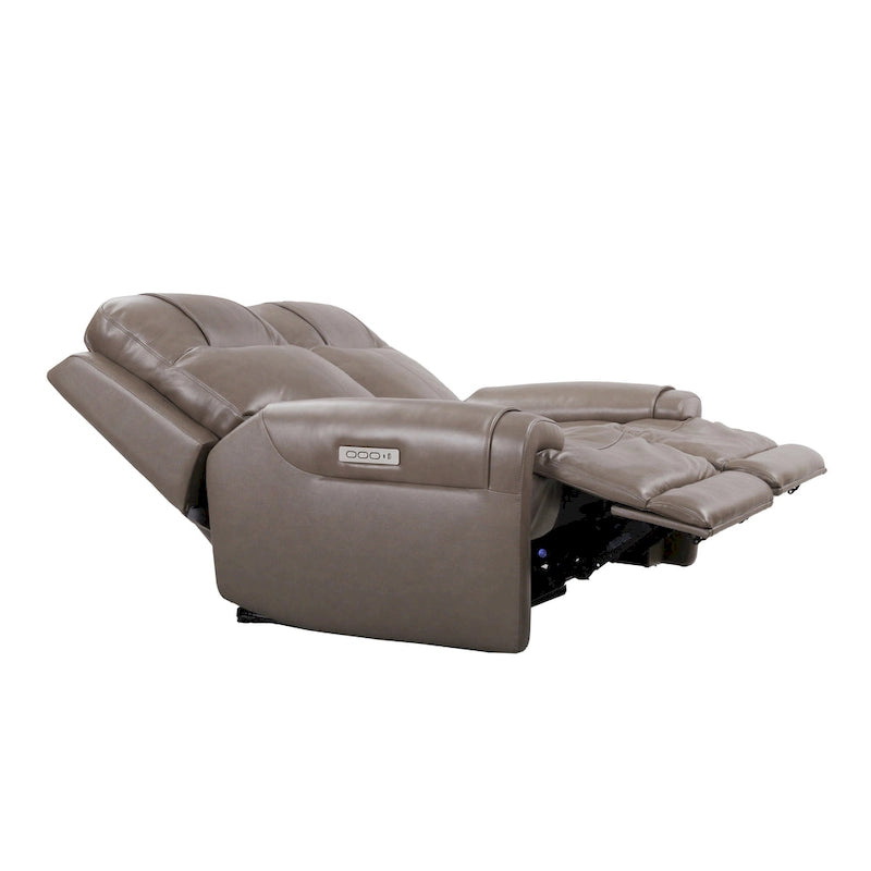 Top Grain Leather Power Reclining Loveseat – USB Charging, Adjustable Headrest & Lumbar