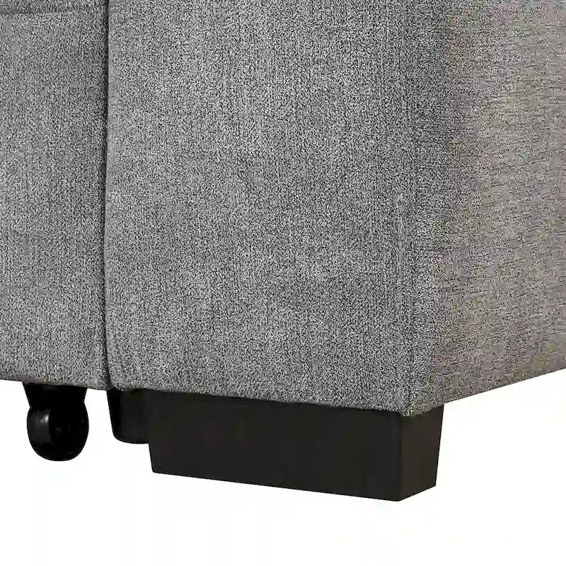 87.4 2 in 1 Pull Out Sleeper Sofa Bed L Shape Couch with Storage Ottoman