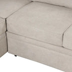 87.4 2 in 1 Pull Out Sleeper Sofa Bed L Shape Couch with Storage Ottoman
